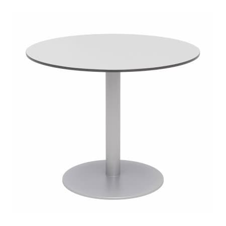 Kfi KFI 36" Round Outdoor Cafe Table - Fashion Gray Phenolic Top - Silver Aluminum Frame - Ivy Series OLTP36RD-B2200SL-D381